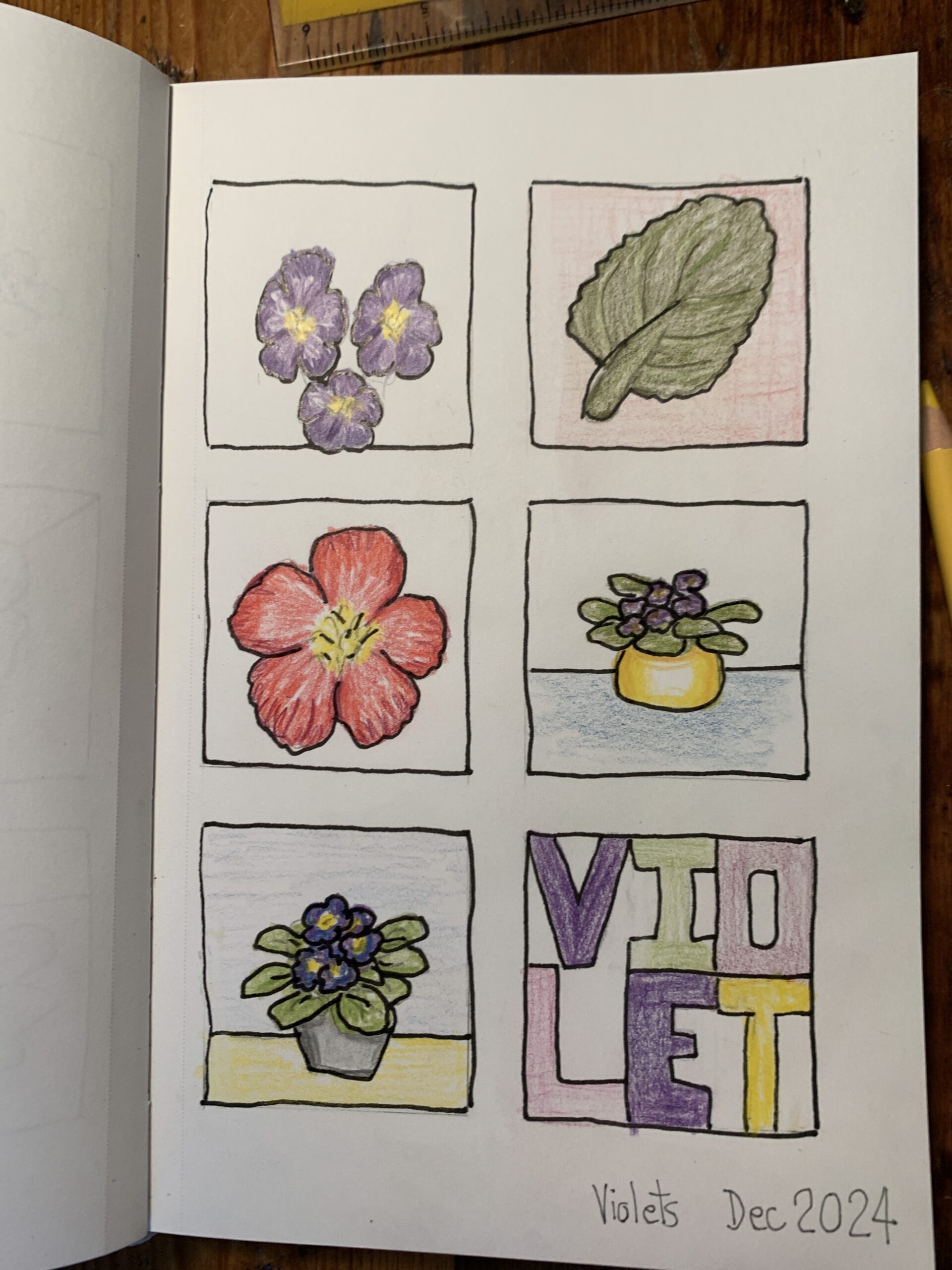 grid-art-journal-page-african-violets